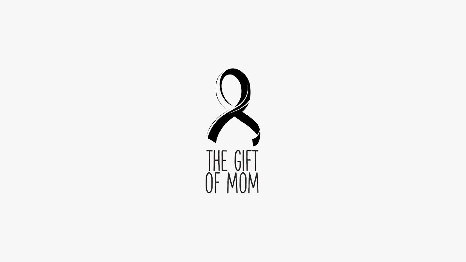 Inked illustration of a charity ribbon with caption 'The Gift of Mom'